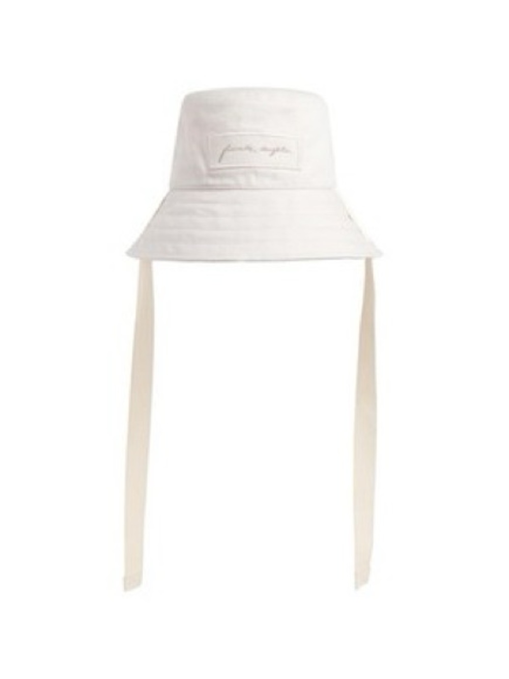 NWOT Favorite Daughter Script Beige Bucket Hat with ties